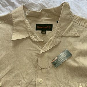 Timberland button up shirt in khaki NWT
